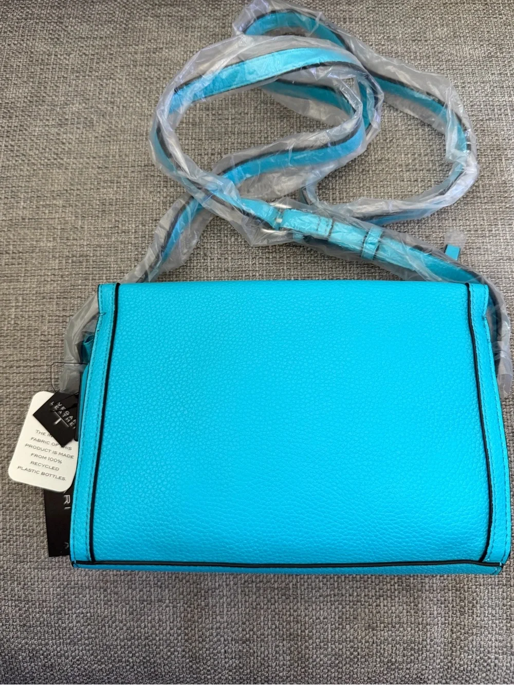 Tahari Charlie Crossbody Bag with Adjustable Strap in Aqua Brand New with Tags
